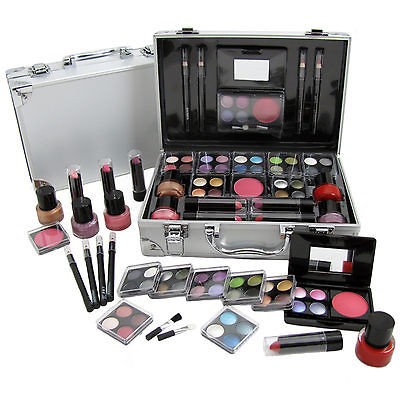 Cosmetic Vanity Case 50 Piece Beauty Train Box Make Up Gift Set Kit