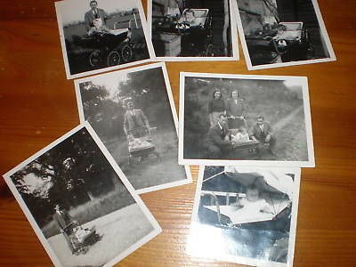 old photographs a baby and its pram c1948