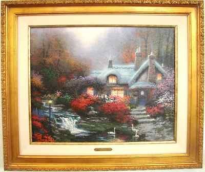 Thomas Kinkade Evening at Swanbrooke  (SN) Hand Highlighted   Gold 