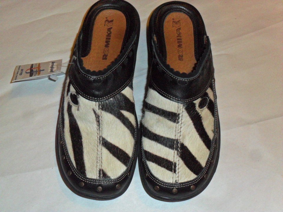 Romika Zebra Print Clogs New without box Size 8 8.5 39UK womens