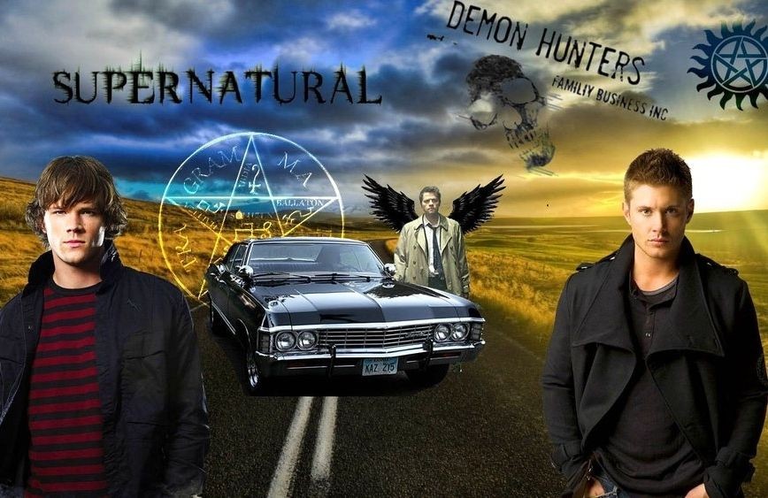 Supernatural DEAN, SAM, CASTIEL & IMPALA 4 X 6 PHOTO GORGEOUS 