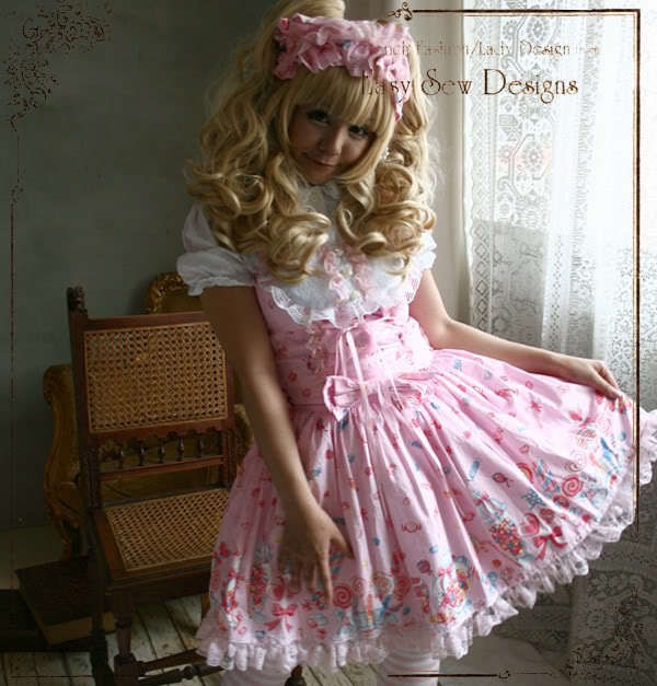 Sweet Lolita Suger Lollipop Candy Shop Girl Princess Tea Party Dress 