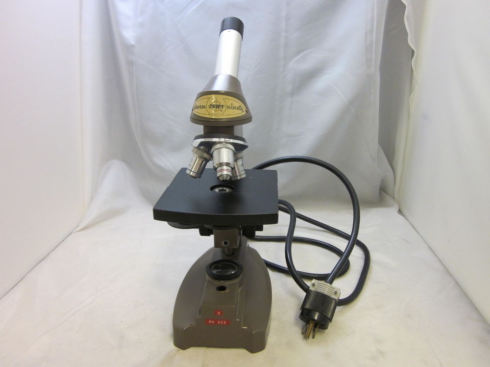 VTG Swift Eleven Ninety Series Microscope Monocular 3 Lens Used