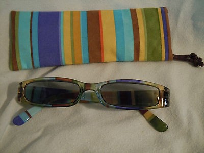 New Magnifying Reading Cheater Sunglasses 2.75 Matching Case Spring 