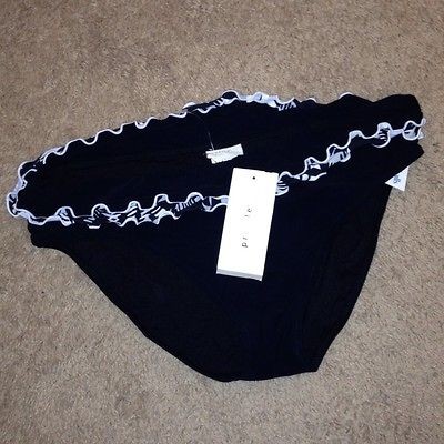 Profile By Gottex Black Ruffle Rim Swim Bottoms NWT XL 14