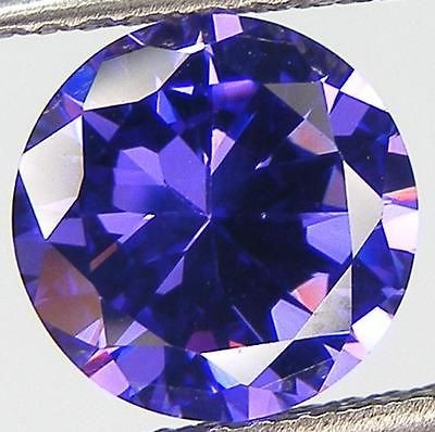 3A++ ROUND BRILLIANT CUT 10 MM. VIOLET BLUE TANZANITE RUSSIAN CZ