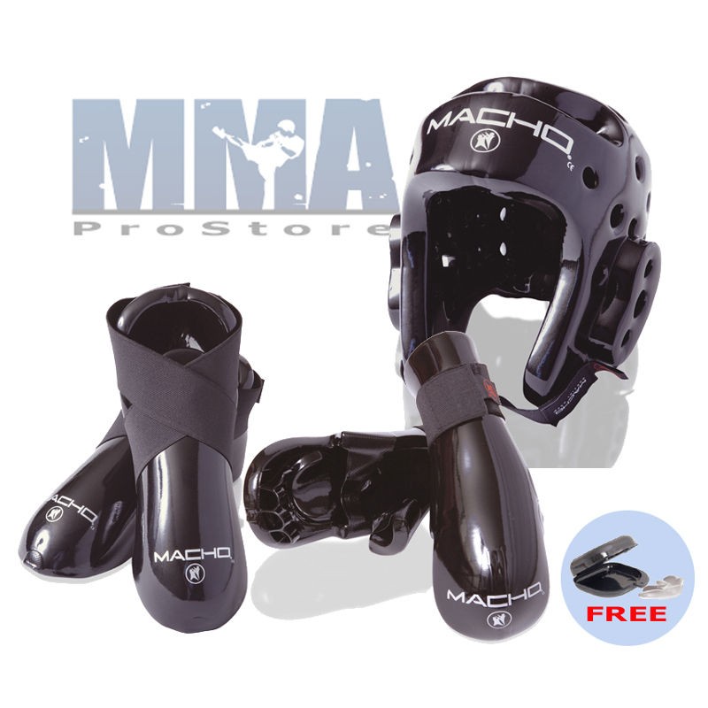 NEW Macho Dyna Sparring Gear Karate TaeKwonDo TKD Kickboxing   Black 