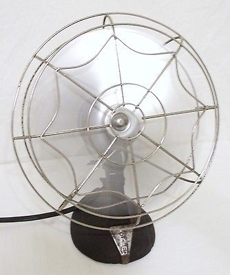 ESKIMO Art Deco SPIDER WEB Cage FAN Works CHROME Steel CAST IRON 