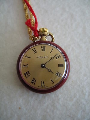 BEAUTIFUL MOERIS FLOWER DESIGN NEW SWISS POCKET WATCH