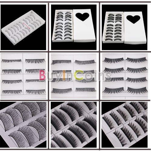 Long / Natural / Thick Styles Makeup False Eye Lash Eyelashes Black