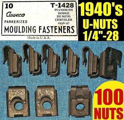   OLD U NUTS 1940s 40s FENDER, MOLDING TRIM NUT 1/4 28 Fine THREAD