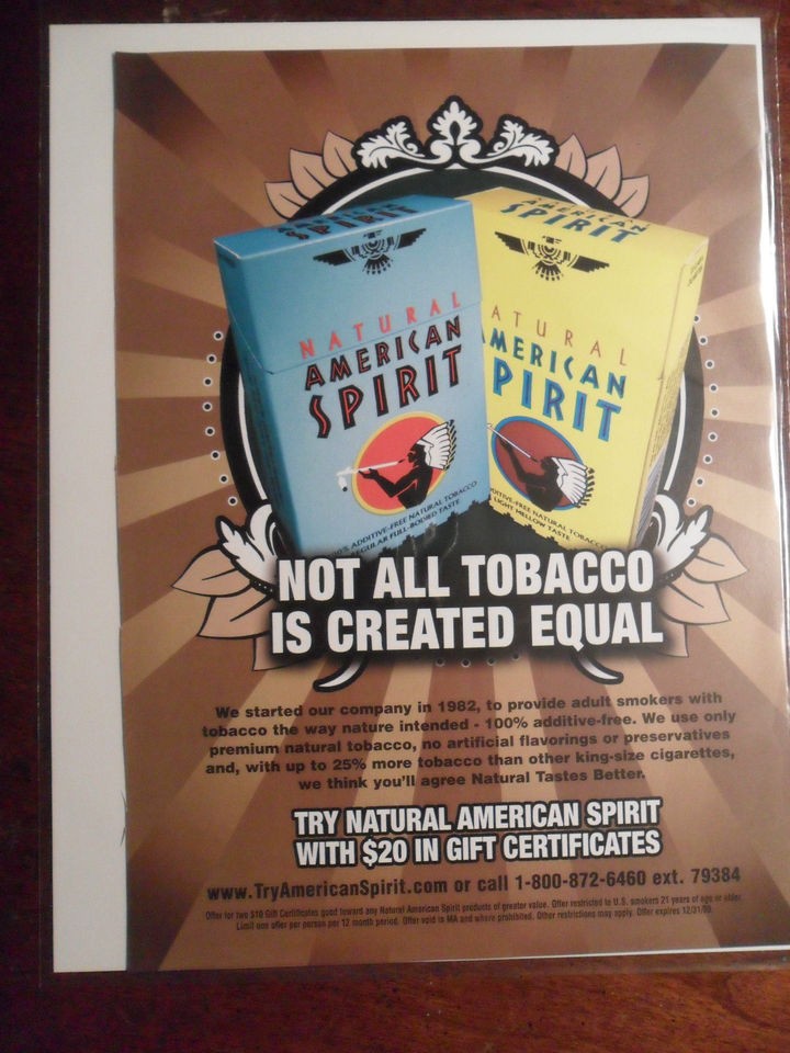 2008 Print Ad AMERICAN SPIRIT Natural Cigarettes ~ Tastes Better