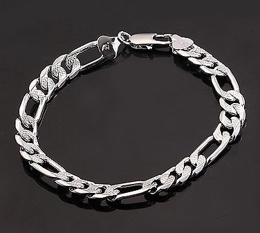 9K White Gold Filled Mens Bracelet,#7013​8.B022