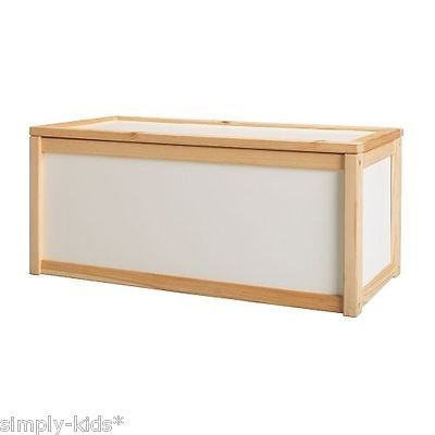 Ikea kids APA Storage Toys Project Box Bench White Wood Pine Removable 