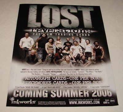 2006 LOST Revelations trading cards ad page