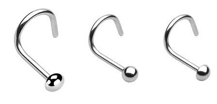 NEW SURGICAL STEEL NOSE STUD 18 GAUGE