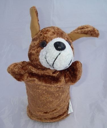 Dollar Tree Plush Brown Bunny Puppy Dog Hand PUPPET Toy