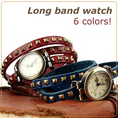   leather bands Antique Unique design WRISTWATCH Brass Stud bands