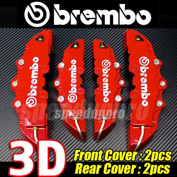 Brembo Style Universal Disc Brake Caliper Covers 4pcs Front and Rear 