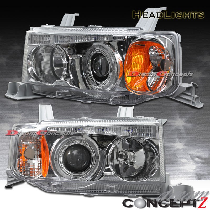 2004 2005 2006 SCION xB PROJECTOR HEADLIGHTS bB CHROME STYLE w/ AMBER 