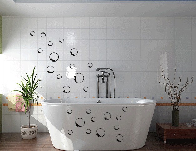   SET OF 21 BUBBLES BATHROOM SHOWER SCREEN DOOR TILE STICKERS GRAPHICS