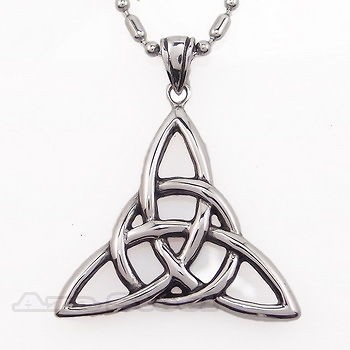   Knot Triquetra Trinity Stainless Steel Pendant with Chain Necklace