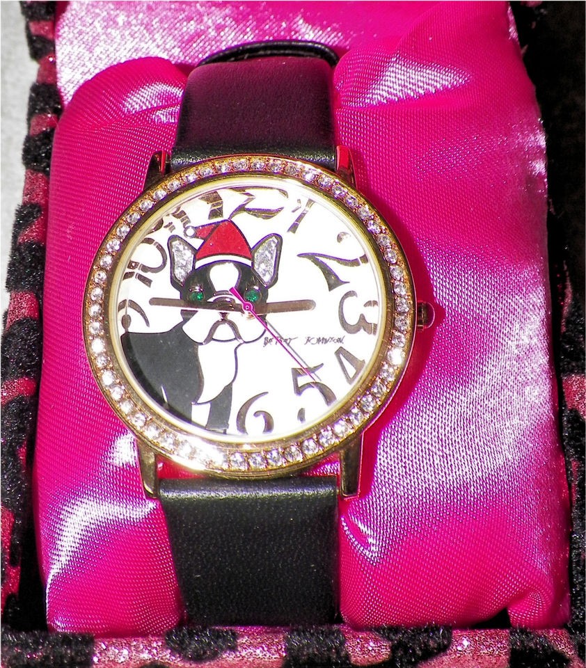   Rhinestone Boxer Dog Christmas Watch Leather band 