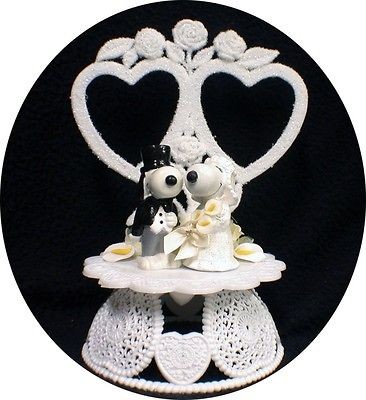 Snoopy Dog Belle Peanut Gang Wedding Cake Topper 2 hearts Charlie 