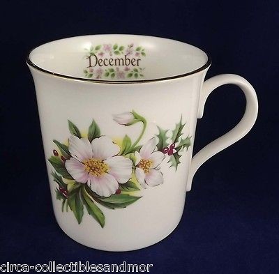 Crown Trent Staffordshire December Flower of the Month Mug England 