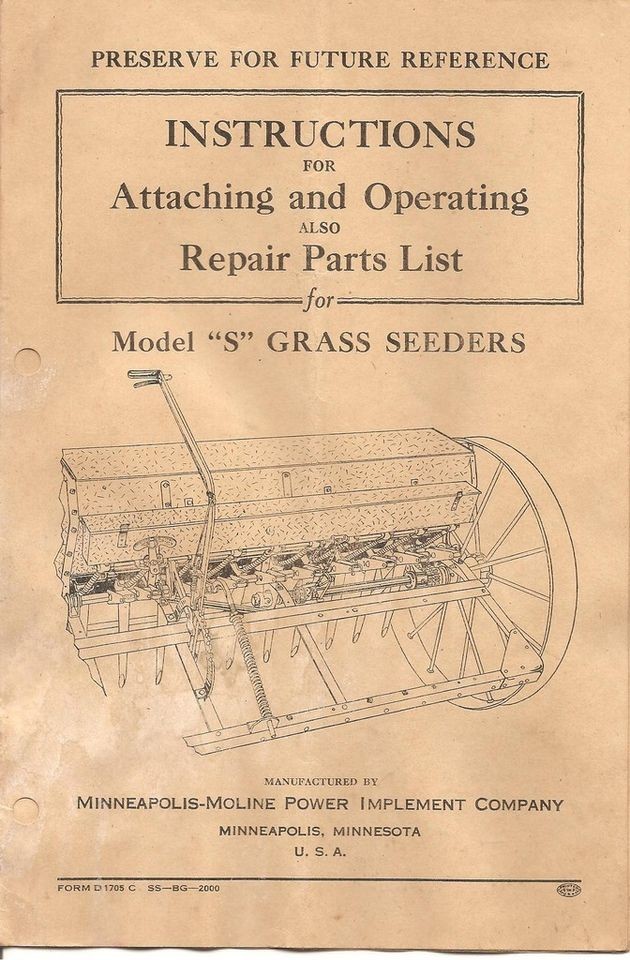 Minneapolis Moline Model S Grass Seeder Operating