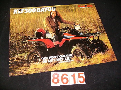 1986 Kawasaki KLF300 Bayou 4 Wheeler Sales Folder 86