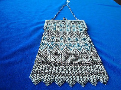 Antique Mandalian Enamel Mesh Purse Flapper Bag 1920s