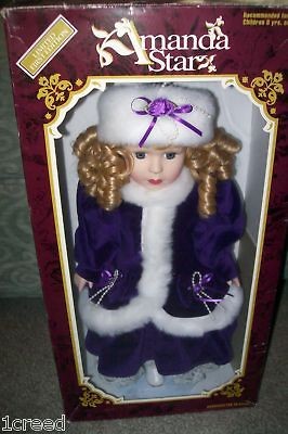 NEW Amanda Stars Porcelain Doll 15 Blonde Blue Outfit Victorian Ltd 