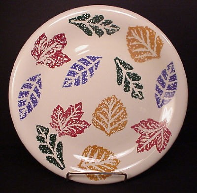 Pier 1 Dinner Plate La Primula Italy Spongeware Leaves