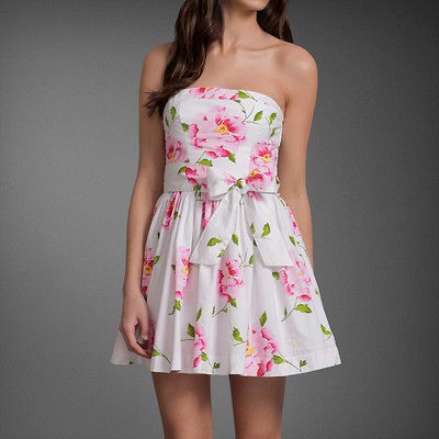 abercrombie dress white in Dresses