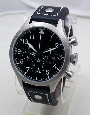 TICINO 44mm Vintage Hand wind Pilot Chronograph