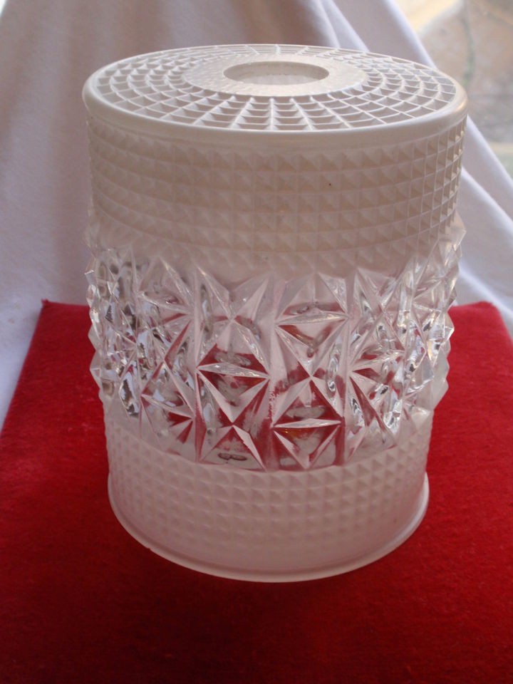 VINTAGE RETRO 1960s 70s VASELINE CLEAR GLASS SCULPTURE LAMP SHADE