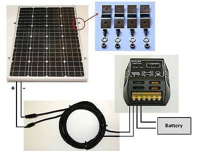 COMPLETE KIT 100 W Watt 100W 100Watts Photovoltaic PV Solar Panel 12V 