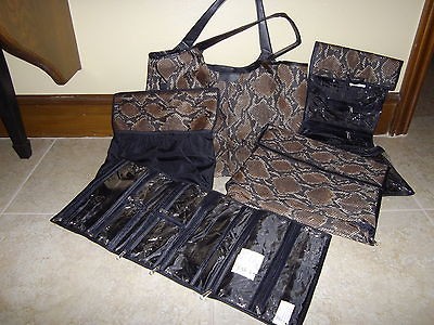 Set of 5 Safari Travel Organizers with Tote by Lori Greiner PYTHON