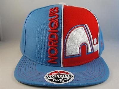 Quebec Nordiques Zephyr Flat Brim Snapback Cap Blockbuster TC Hat NHL