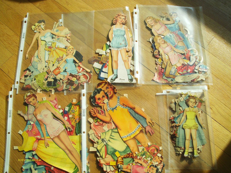 VINTAGE 1950S PAPER DOLLS LOT OF 6