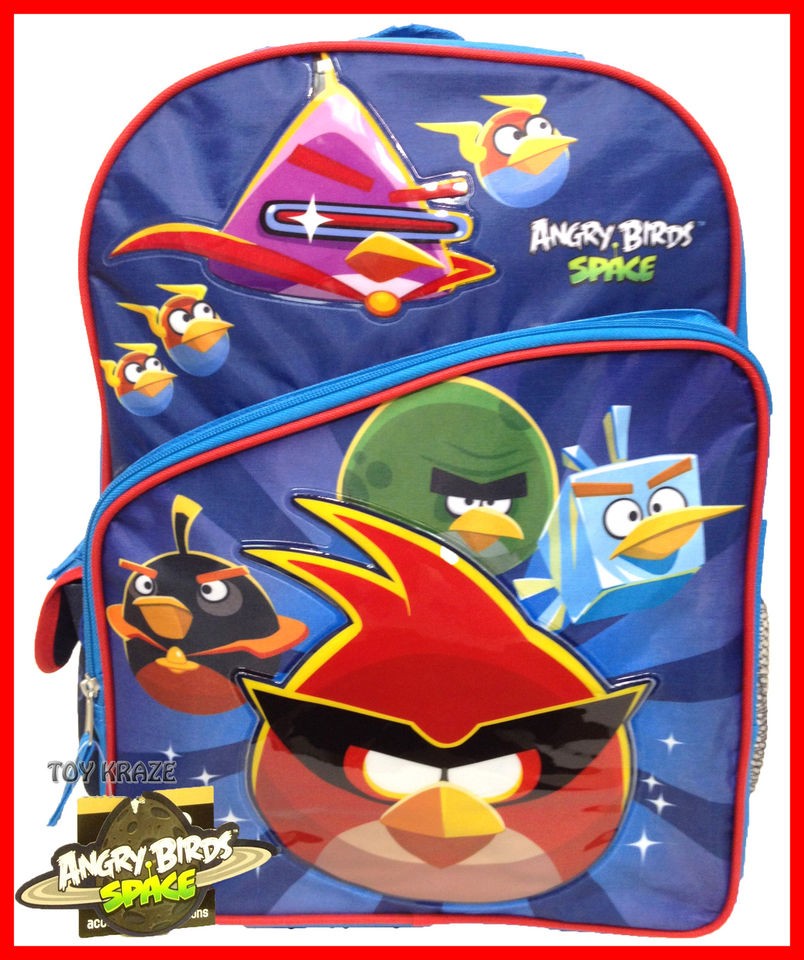 ANGRY BIRDS SPACE BLUE BACKPACK 16 LARGE SCHOOL BAG LICENSED ROVIO 