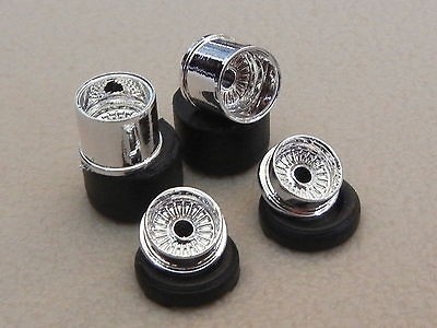 Set of 10   80 pcs.   Alpina Deep Dish Chrome Tjet Slot Car Wheels