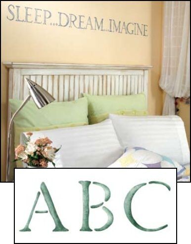 PLAID LARGE CAPITAL ALPHABET 90cm DECORATION MURAL BEDROOM STENCILS 46 