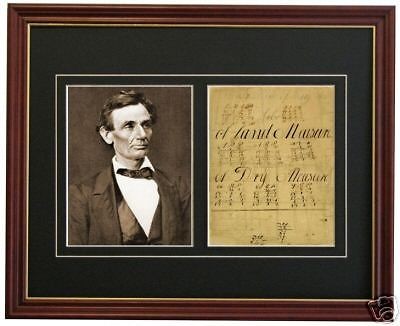 Abraham Lincoln Early School Paper Civil War Autograph