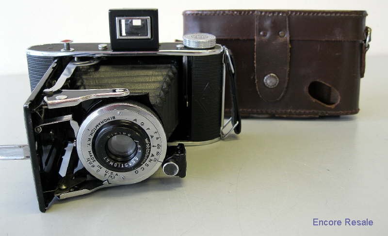 VINTAGE AGFA ANSCO MAJOR FOLDING CAMERA USES 620 FILM 6x9cm w/LEATHER 