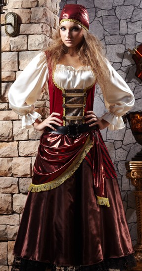 Womens Pirate Wench Caribbean Halloween Costume