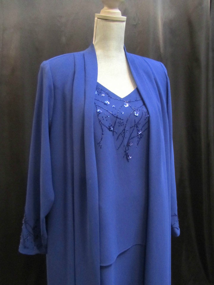   of the bride womens sexy royal Blue evening gown jacket SIZE 16W