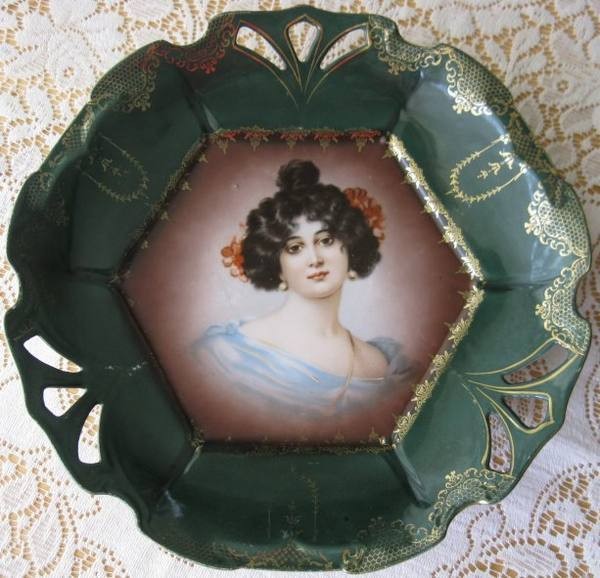 Ant Prussia Volkstedt Portrait Plate 11 Ornate Mold Nanette Kaulla 