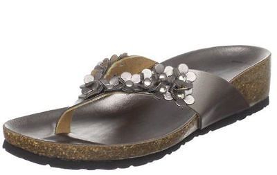 NEW WOMENS BIO NATURA by BOS. & CO. ART BABY PLATINUM THONG SANDALS 